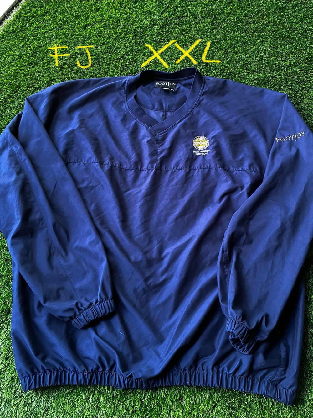 FootJoy FJ XXL blue Golf Windshirt Pullover PGA New Jersey Section Zip Pockets